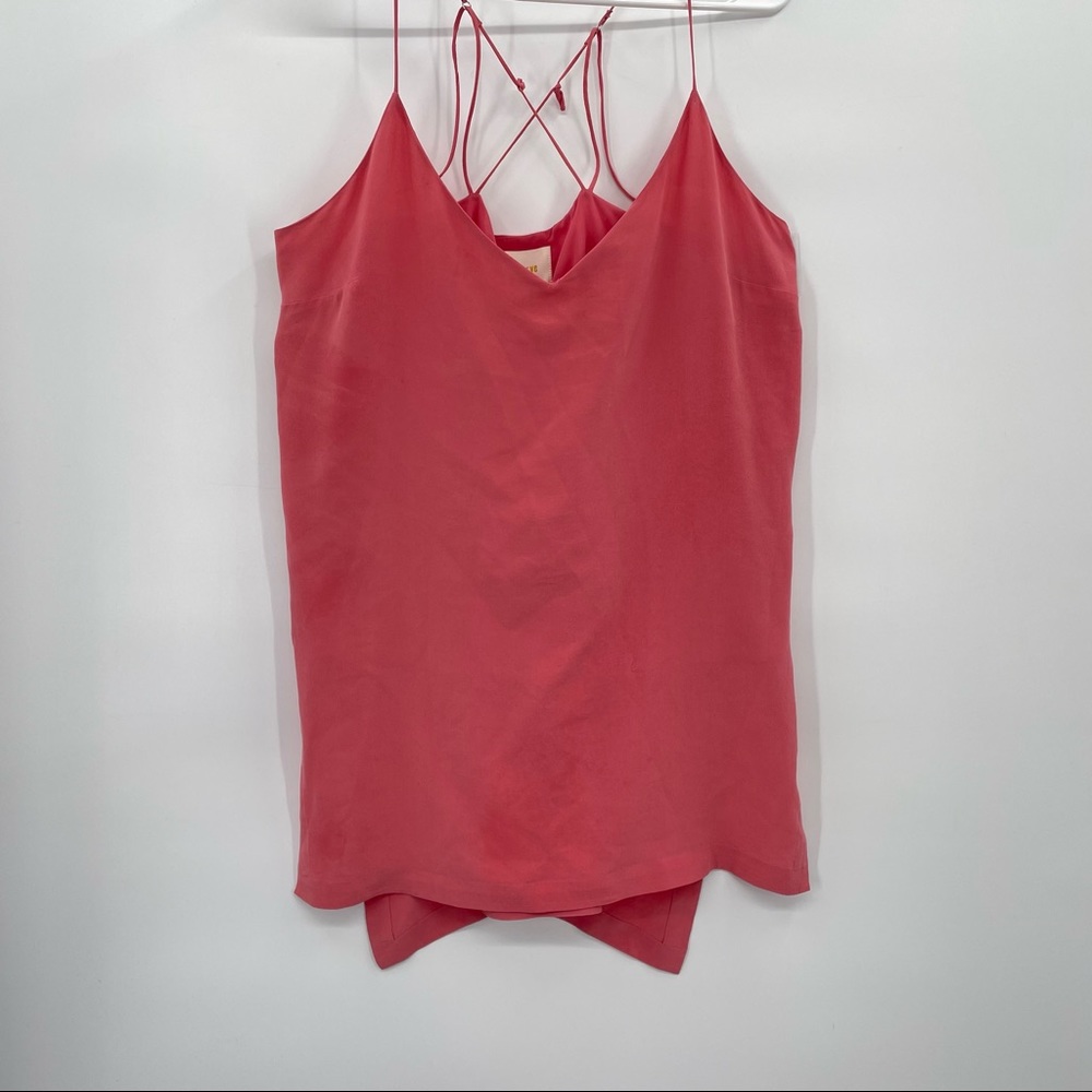 Anthropologie Maeve Pink Spaghetti Strap Criss Cross Back Top
